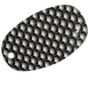 Cheese Board Trivet Art Deco Porcelain Flying Cranes Swans Fiesta Black White